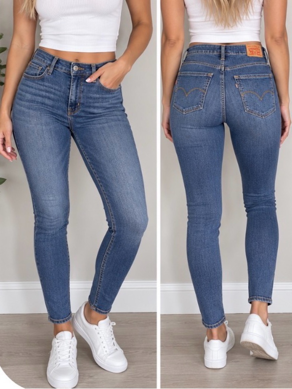 Levi’s 721 High Rise Skinny Jeans Women’s Size 30 Blue Denim 27” Inseam